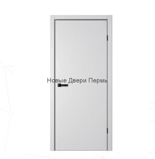 Дверь межкомнатная Fusion FN31 (полотно кромка ABS черная + врезка под замок + магнитный замок (цвет черный), цвет серебристый, эмалит (экошпон), глухая