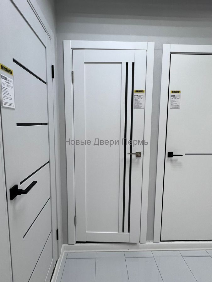 Модель 275 Эмалит Белый/ Черный лакобель Межкомнатная дверь