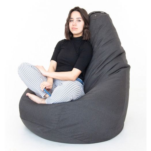 Кресло-мешок (груша) Шерлок из рогожки (Китон черный)