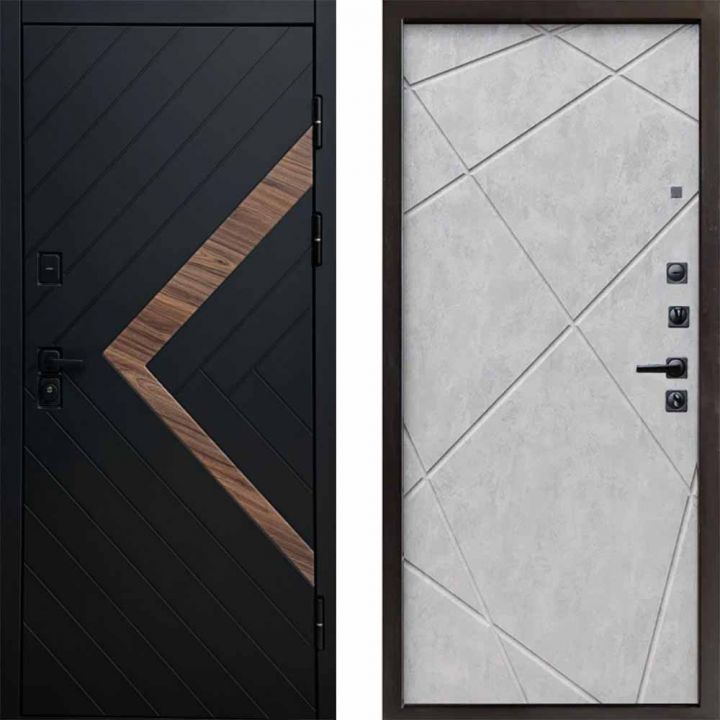 Входная дверь Termo-door ПЛЕЙ Лучи Бетон светлый