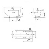 Стальная ванна Kaldewei Saniform Plus 361-1 150x70 111600010001 без покрытия схема 7