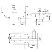 Стальная ванна Kaldewei Saniform Plus 362-1 160x70 111700010001 без покрытия схема 8