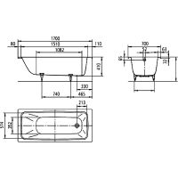 Стальная ванна Kaldewei Cayono 749 170x70 274900010001 без покрытия схема 10