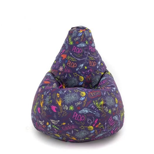 Кресло-мешок (груша) ГРАФИТИ из велюра