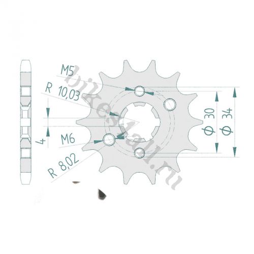 Звезда ведущая 13T Yamaha YBR 125 уменьшенная