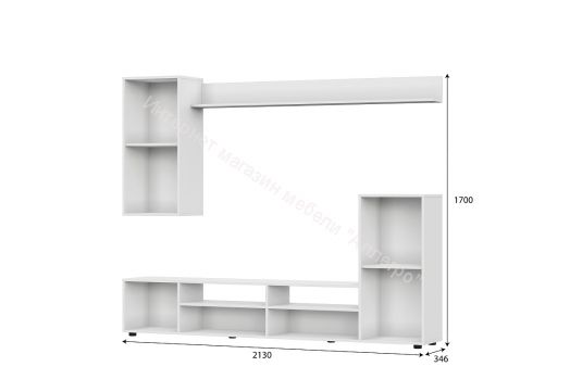 Гостиная МГС 4 Белый/Цемент светлый