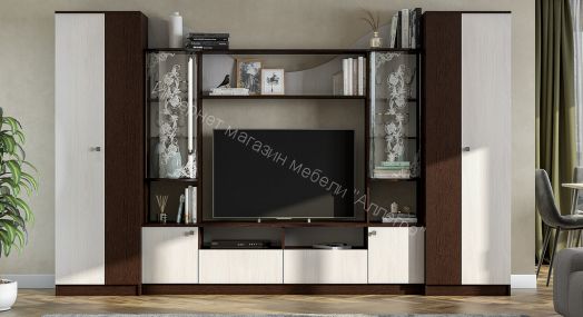 Гостиная МГС 8 исполнение 1 Дуб Венге/Ясень анкор светлый