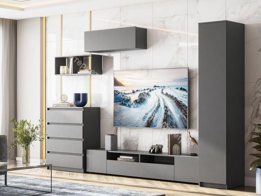 Тумба для телевидеоаппаратуры Денвер Графит серый