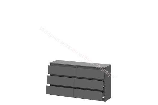 Комод с ящиками (1,38м) Денвер Графит серый