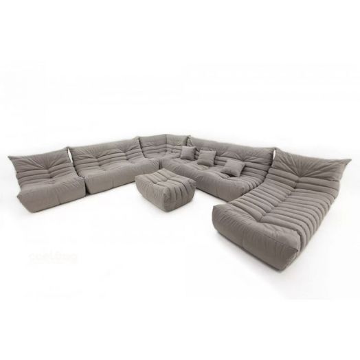 Бескаркасное кресло ФРАНЦУЗ  из микровелюра (Бежевый)