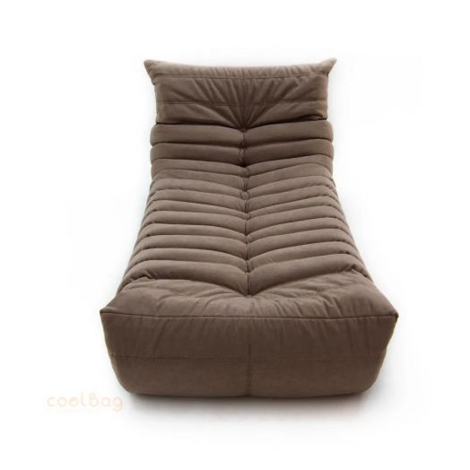 Бескаркасное кресло оттоманка ФРАНЦУЗ  из микровелюра (Коричневый)