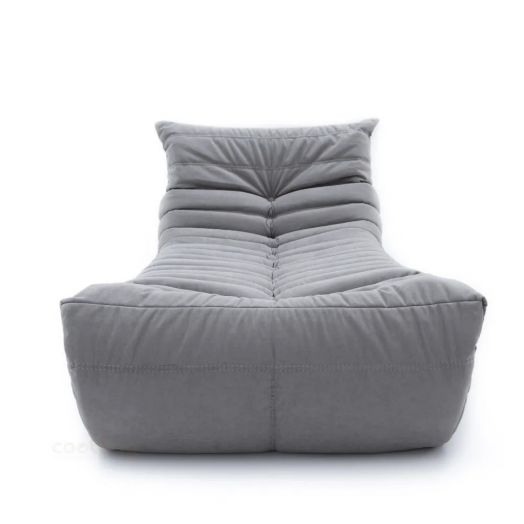 Бескаркасное кресло оттоманка ФРАНЦУЗ  из микровелюра (Серый)