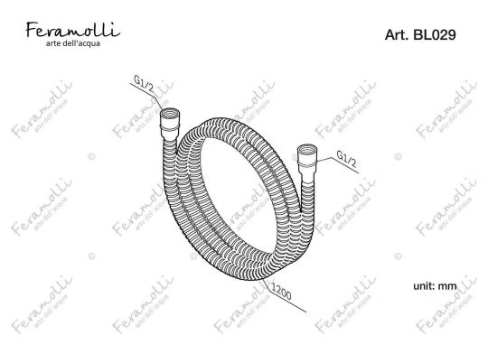 Шланг для душа Feramolli BL029 (1200мм.), черный ФОТО