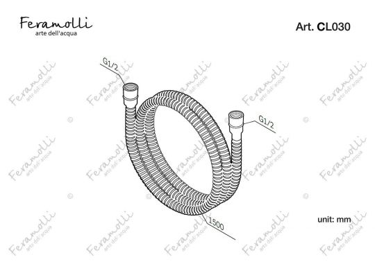 Шланг для душа Feramolli CL030 (1500мм.), хром ФОТО