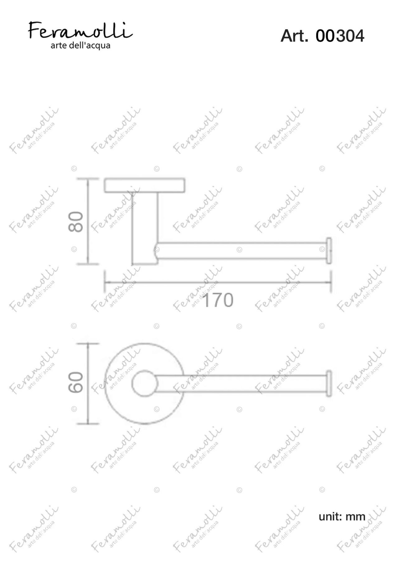 Бумагодержатель Feramolli BL304, черный схема 2