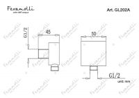 Подключение для шланга Feramolli GL202A, золото схема 2