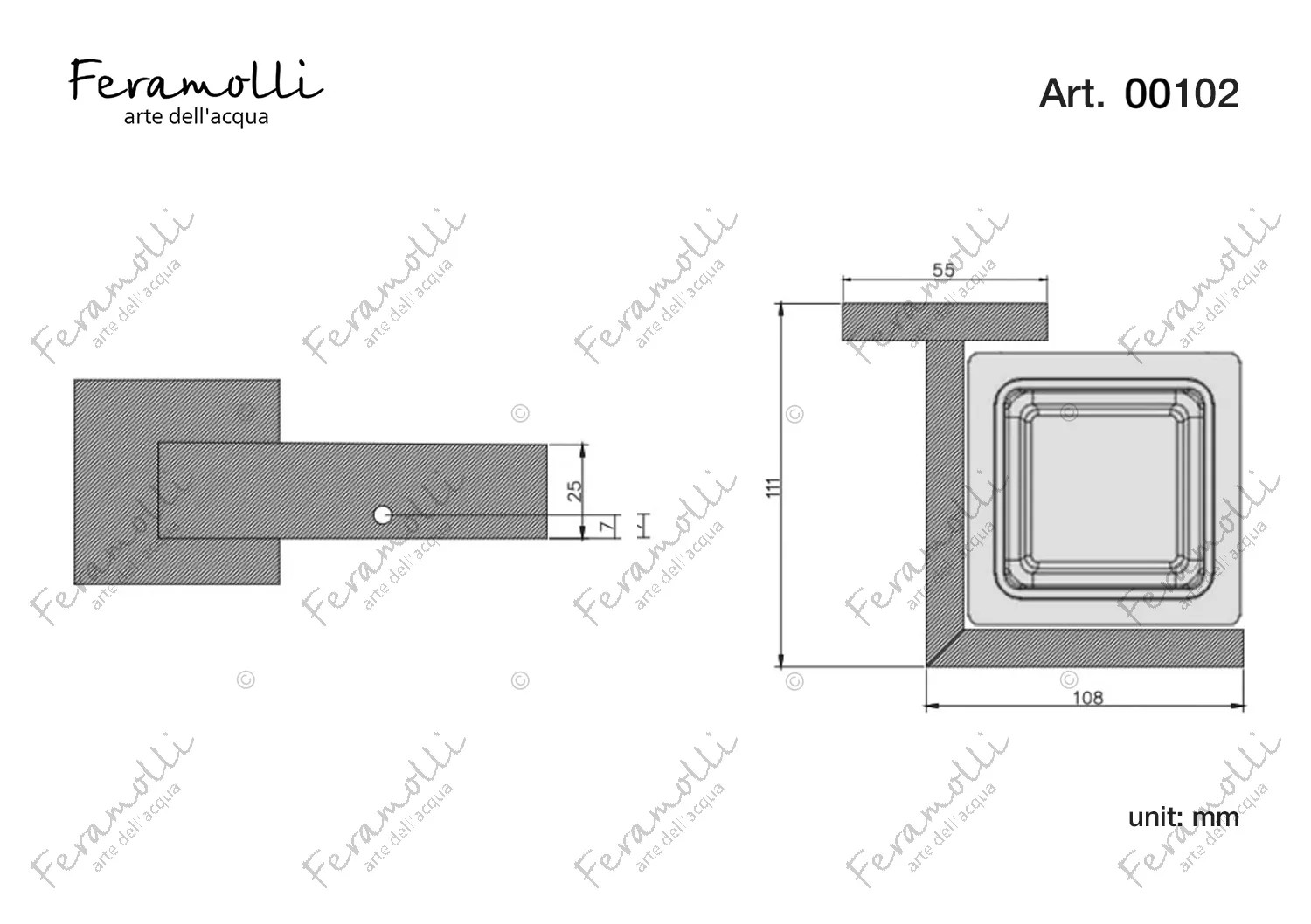 Стакан Feramolli BL102, черный схема 2