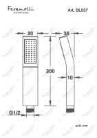 Ручной душ Feramolli BL037, черный схема 2