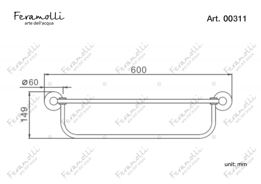 Держатель для полотенец Feramolli BL311, черный схема 2