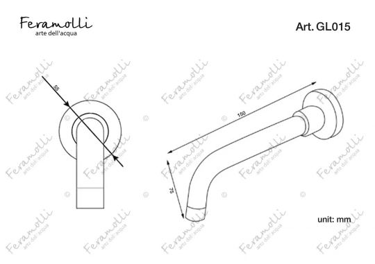 Настенный поворотный излив Feramolli GL015, золото ФОТО