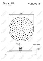Верхний душ Feramolli BL770-10 (250мм.), черный схема 2