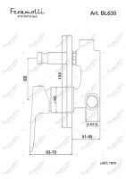 Смеситель однорычажный скрытого монтажа ванна/душ Feramolli BL635, черный схема 2