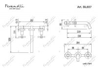 Смеситель для раковины встраиваемый Feramolli BL657, черный схема 2