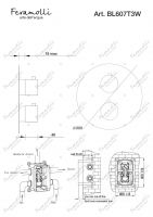 Термостатический смеситель скрытого монтажа на 3 потока Feramolli BL607T3W, черный схема 2