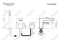 Смеситель на борт ванны Feramolli CL265, хром схема 2
