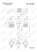 Смеситель для раковины встраиваемый Feramolli CL658, хром схема 2