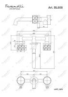 Смеситель для раковины встраиваемый Feramolli BL658, черный схема 2