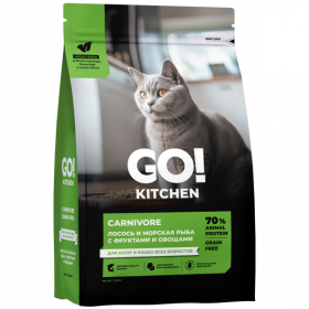 Сухой корм для кошек GO! KITCHEN с лососем морской рыбой фруктами и овощами