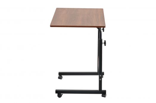Стол многофункциональный на колесах, 60x40 
см, «РОЛЛ», 2 ножки, регул.высота, мдф, металл, тёмн. дерево, черный