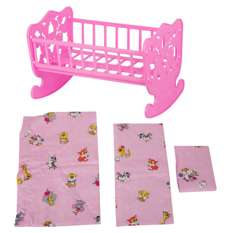 Игрушка Кровать кукольная (48смх30 см) с комплектом белья (матрас, подушка, одеяло) (4 пр.)