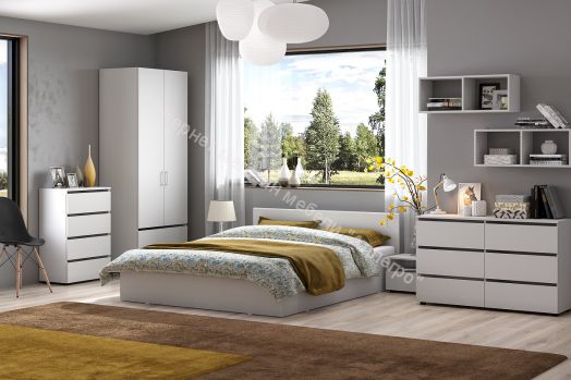 Тумба прикроватная Токио Белый текстурный