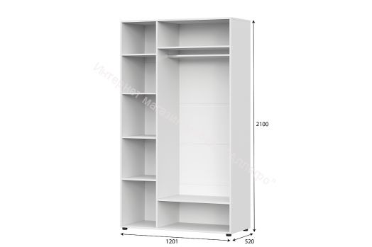 Шкаф трехстворчатый Токио с зеркалом Белый текстурный