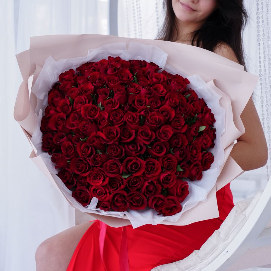 101 красная роза