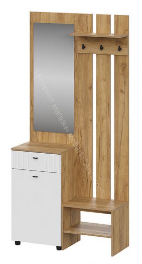 Вешалка (исполнение 1) Милан Дуб Золотой/Белый Матовый