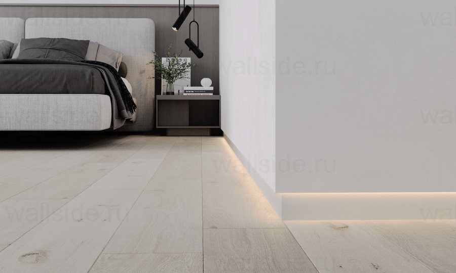 Скрытый плинтус Ликорн С-02.2.2 серебристый матовый