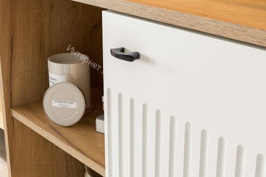 Комод 4 ящика Милан Дуб Золотой/Белый Матовый