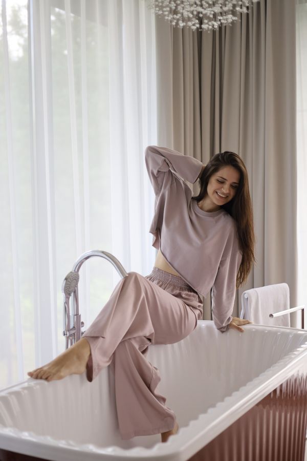 Кофта укороченная туман