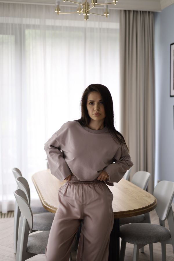 Кофта укороченная туман