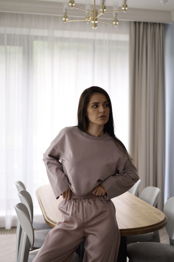 Кофта укороченная туман