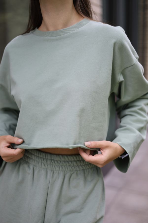 Кофта укороченная полынь