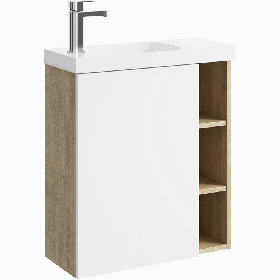 Подвесная тумба с умывальником Aqwella 60 см Alba ALB0106LDD+ALB0706WM
