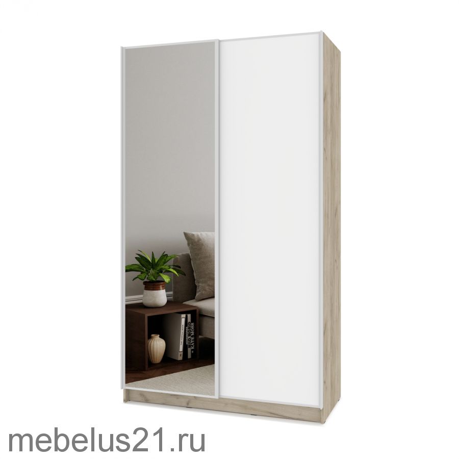 Шкаф купе с зеркалом Браун 130