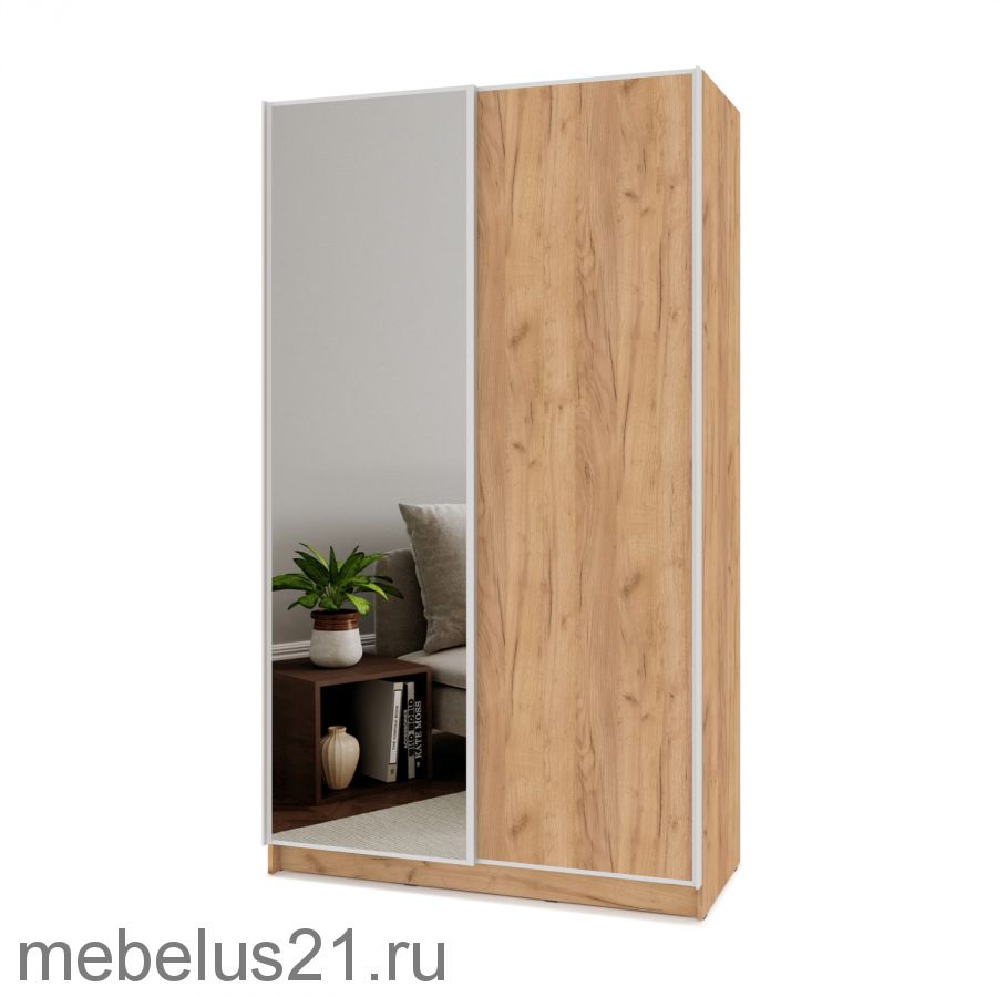 Шкаф купе с зеркалом Браун 130