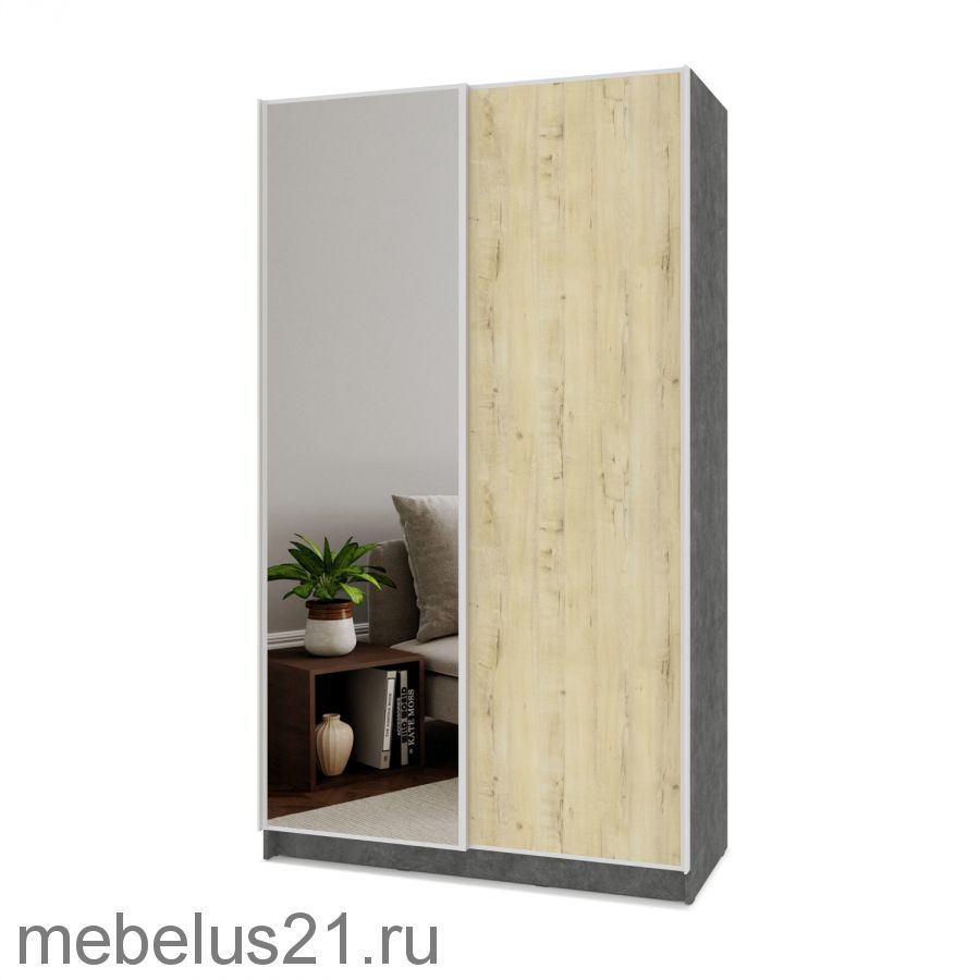 Шкаф купе с зеркалом Браун 140