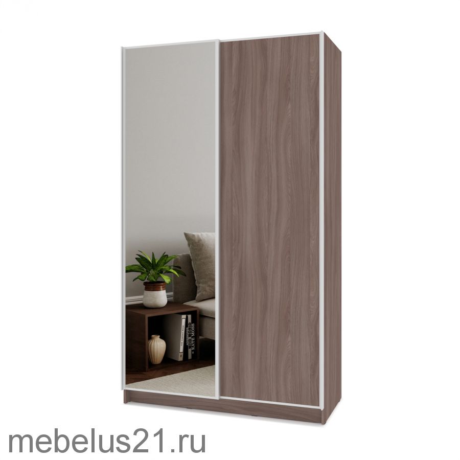 Шкаф купе с зеркалом Браун 150