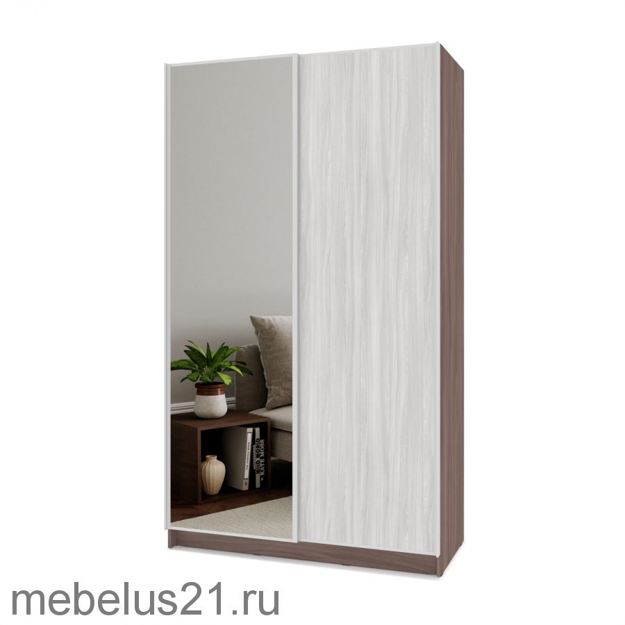 Шкаф купе с зеркалом Браун 150